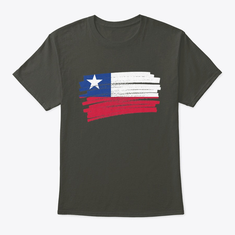 Chile Grunge Flag Design Smoke Gray T-Shirt Front