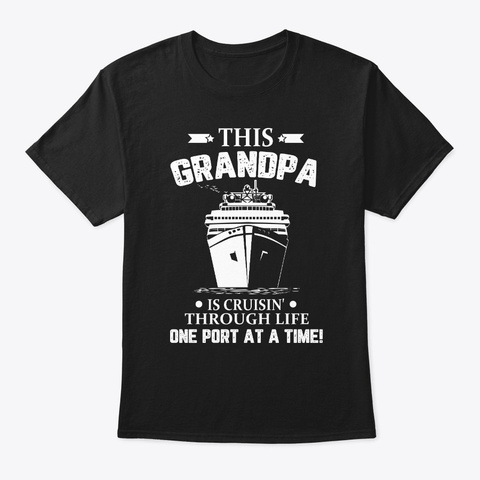 Men Family This Grandpa Is Cruisin' Gift Black T-Shirt Front