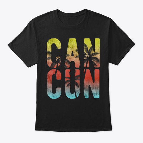 Cancun Mexico 2019 Souvenir Tshirt88 Black T-Shirt Front