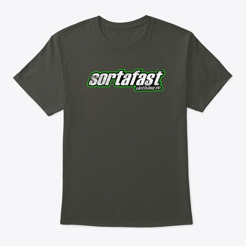 Sortafast "Logo" Green Grunge Design Smoke Gray T-Shirt Front