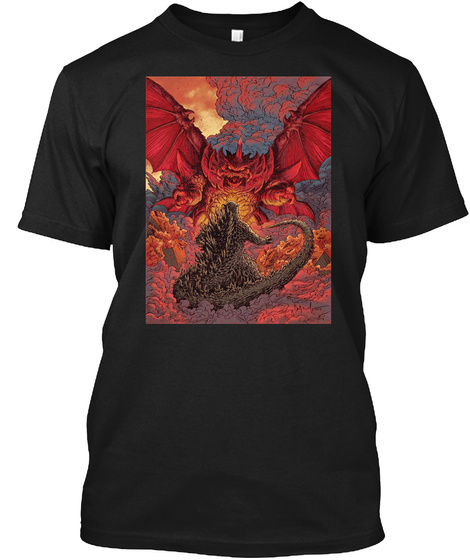 Godzilla  Black T-Shirt Front