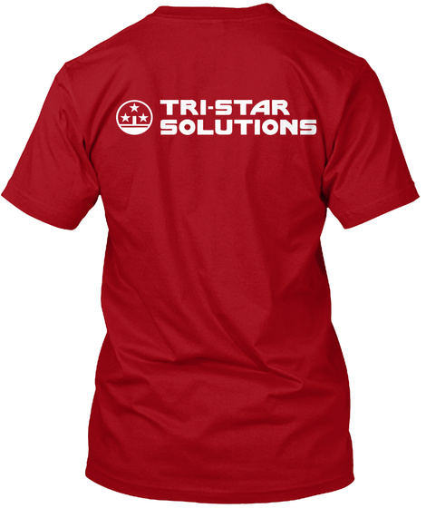 Tri Star Solutions Deep Red T-Shirt Back