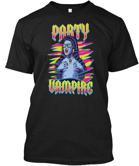 Party Vampire Black T-Shirt Front