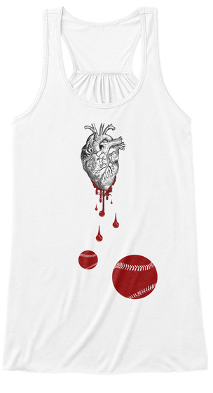 My Heart Bleeds Baseball / Softball White T-Shirt Front