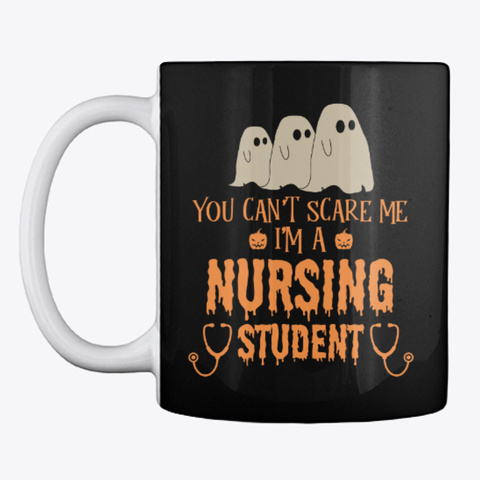 Nursing Student Halloween Mug Black Camiseta Front