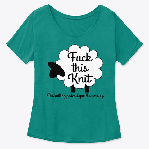 Fuck This Knit Logo Women's Boxy Tee Kelly  T-Shirt Front