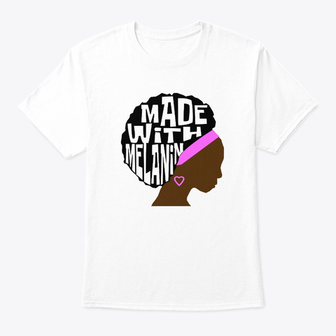 Pretty Black Educated Women Afro Queen White T-Shirt Front