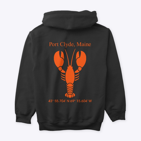 Port Clyed Maine Black T-Shirt Back