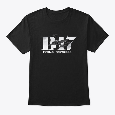 B17 Flying Fortress Black T-Shirt Front