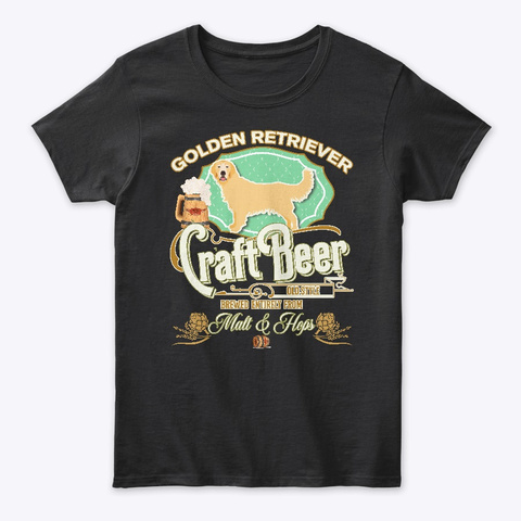 Golden Retriever Gifts Dog Beer Lover Black T-Shirt Front