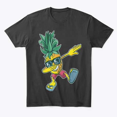 Beat Summer With Pineapple Tees Black T-Shirt Front