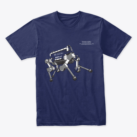 Anymal Robot Oxford Blue Mens Midnight Navy T-Shirt Front