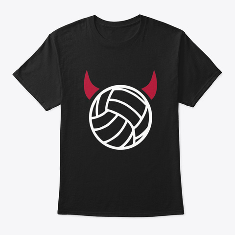 Volleyball Devil Black T-Shirt Front