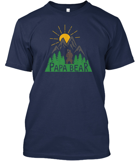 Papa Bear Navy T-Shirt Front