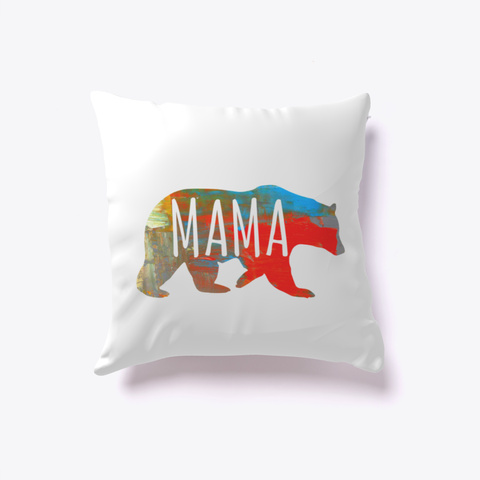 Mama Bear Colorful Modern Art Painting  White T-Shirt Front