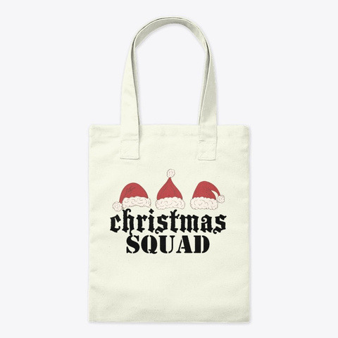 Christmas Squad, Xmas Holiday Santa Hat Natural T-Shirt Front