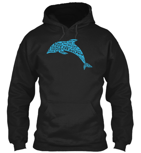 Save Dolphin Black T-Shirt Front