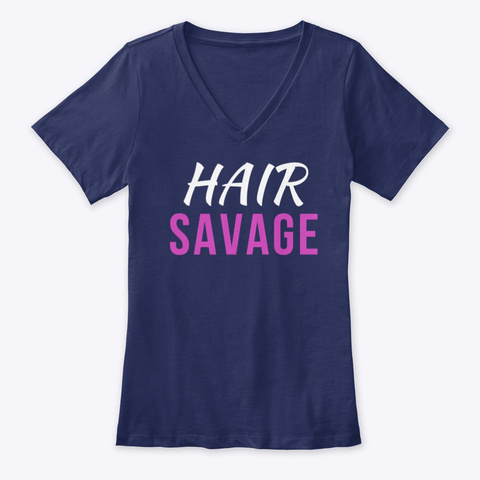 Hair Savage Navy T-Shirt Front