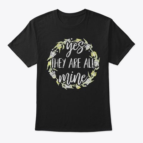 Distressed Floral Funny Shirt For Mom Of Black T-Shirt Front