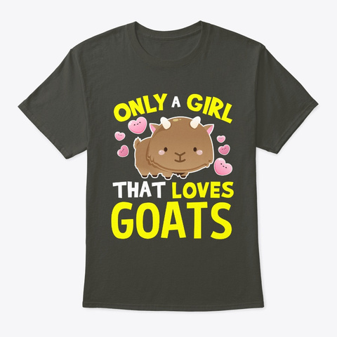 Girl Love Goats Farm Animals Smoke Gray T-Shirt Front
