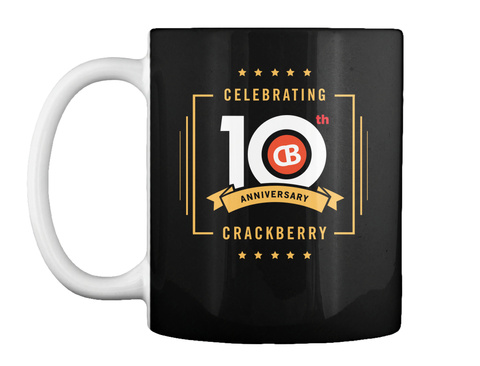 Celebrating 10th Anniversary Crackberry Black T-Shirt Front