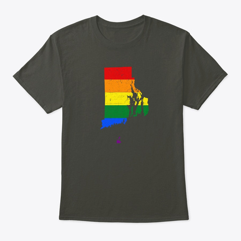 Rhode Island Lgbt Rainbow Pride Smoke Gray T-Shirt Front