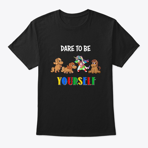 Autism Awareness Unicorn Gift Black T-Shirt Front