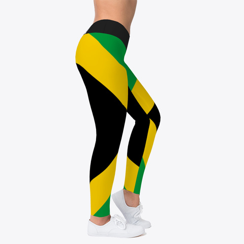 Jamaica Flag  Official  Leggings  Black Kaos Right