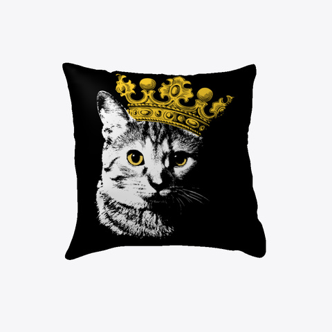 Cat Lover Kings Pillow Black T-Shirt Front