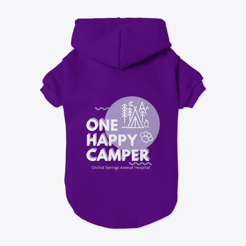 Happy Camper   White Text Purple T-Shirt Back