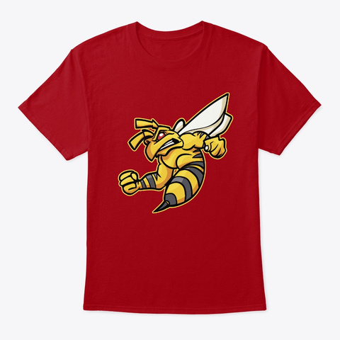 Angry Bee Illustration | Bee Keepre Deep Red T-Shirt Front