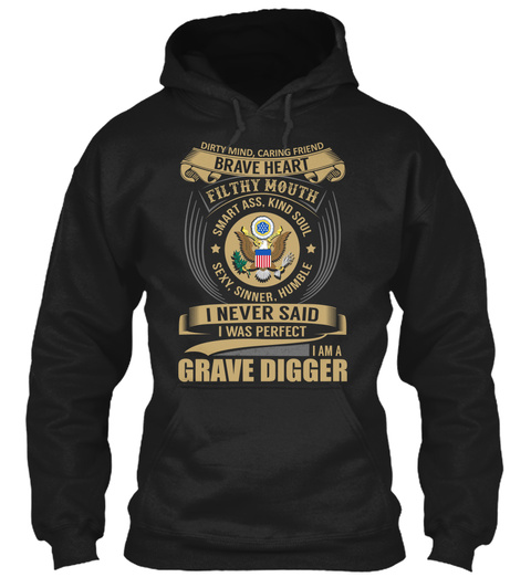Grave Digger   Brave Heart Black T-Shirt Front