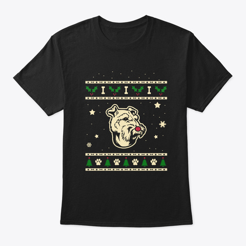 Christmas Welsh Terrier Gift Black T-Shirt Front