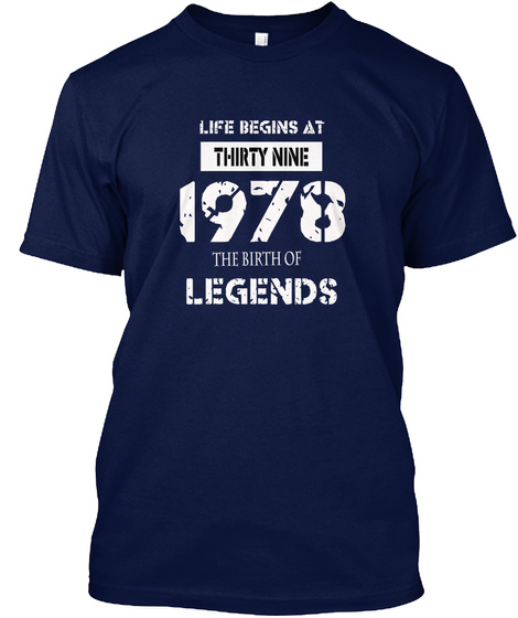 1978 Thirty Nine Navy T-Shirt Front