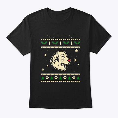 Christmas Maremma Sheepdog Gift Black T-Shirt Front