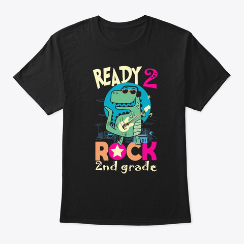 Dabbing Ready To Rock 2nd Grade Unicorn Black T-Shirt Front