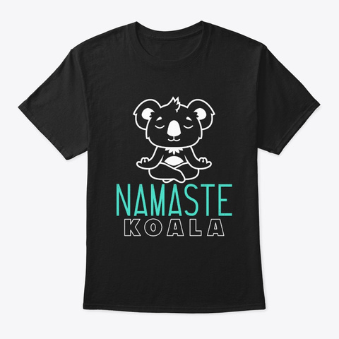 Namaste Koala Black T-Shirt Front