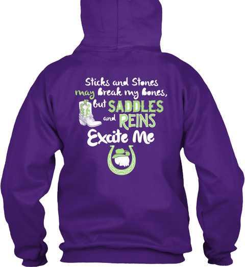 Horse Lover's Shirt   Saddles And Reins Purple T-Shirt Back