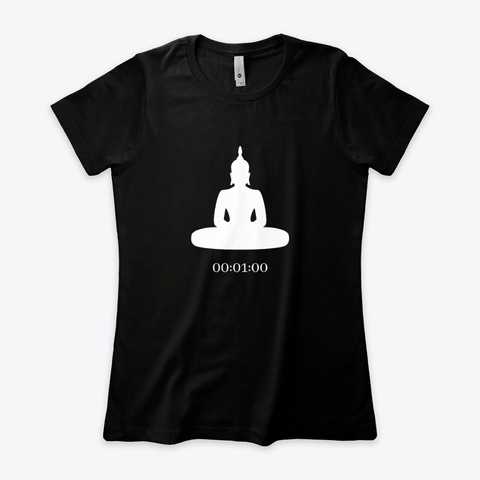 1 Min Meditation Minimalism Productivity Black T-Shirt Front