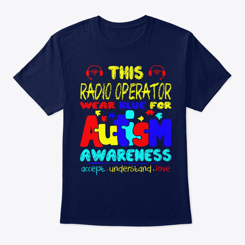Radio Operator Autism Awareness Navy T-Shirt Front