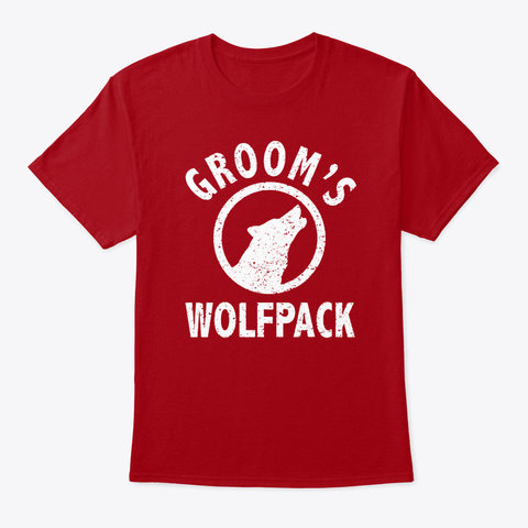 Grooms Wolfpack Bachelor Party Group S  Deep Red T-Shirt Front