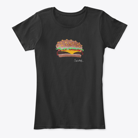 Candice Bergen’s Paintings    Bergen Burger Black T-Shirt Front
