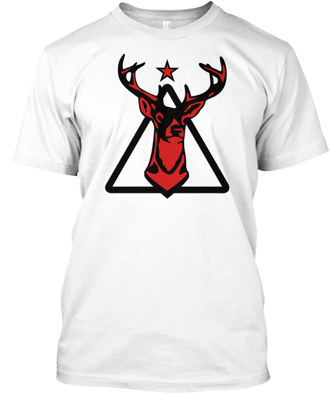 05 Deer Wild Triangle Geek Hipster Nerd  White T-Shirt Front