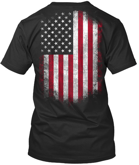 Usa Flag   For True Patriots. Black T-Shirt Back