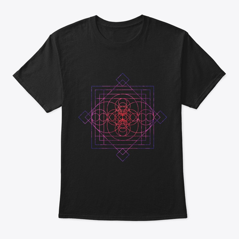 Sacred Geometry Sri Sacred Black T-Shirt Front