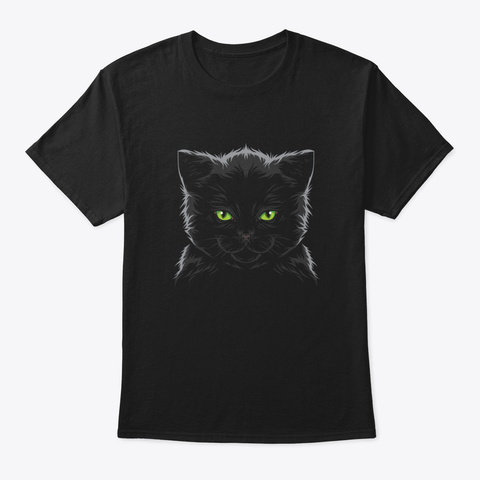 Scary Cat   Cat Lover   Cool Cat Shirts Black T-Shirt Front