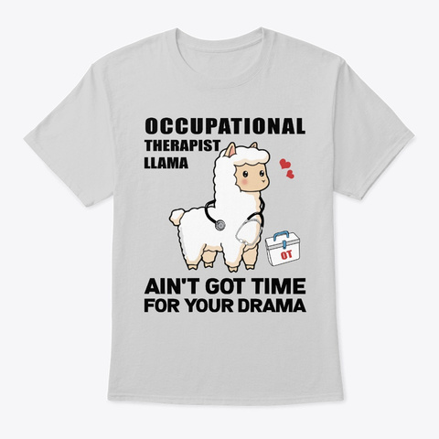 Occupational Therapist Llama Light Steel Camiseta Front