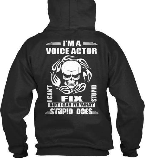 Voice Actor Jet Black T-Shirt Back