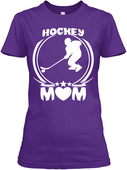 Hockey Mom T Shirt Mothers Day Gift Purple T-Shirt Front