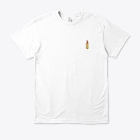 "Bullet" White T-Shirt Front